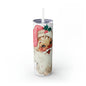 Vintage Santa Christmas Skinny Tumbler with Straw, 20oz