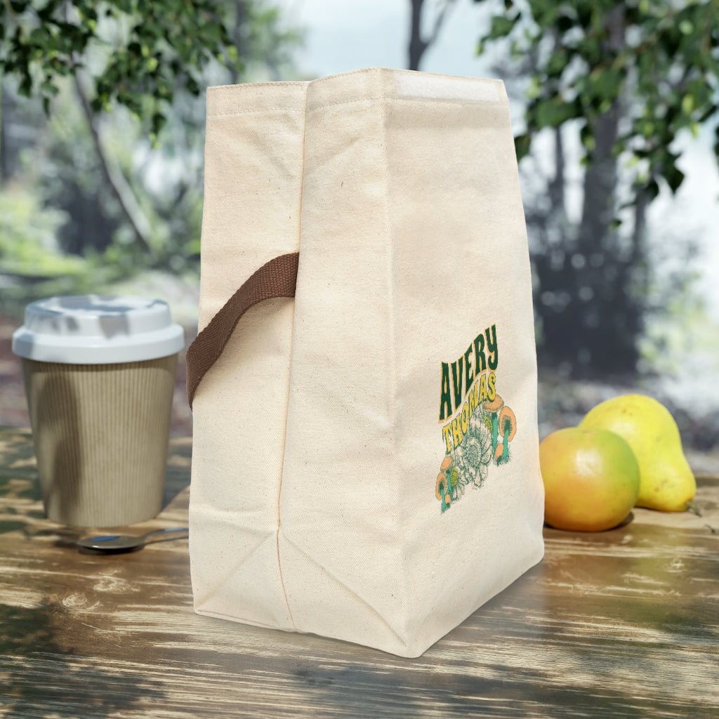 Simple All Natural Personalized Canvas Lunch Bag