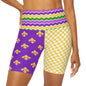 Mardi Gras High Waisted Yoga Shorts