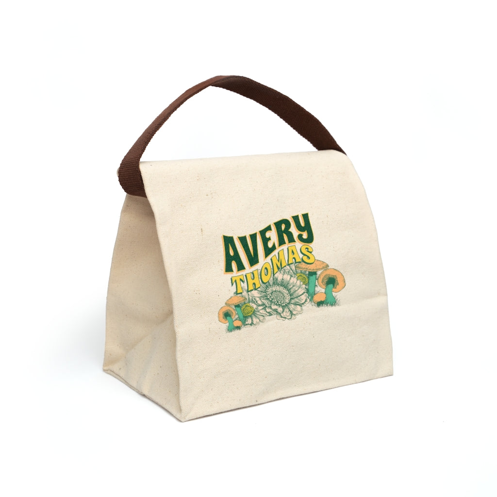 Simple All Natural Personalized Canvas Lunch Bag