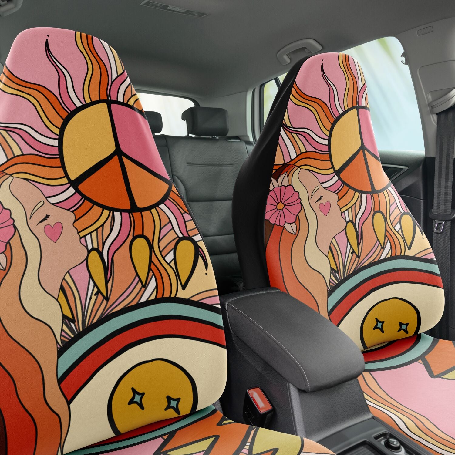 Smiles Car Seat Cover, Trippy deals Car Seat Cover, Vivid Car Seat Cover, Happy Car Seat Cover, Gift for Her/Him, Colorful Car Seat Cover