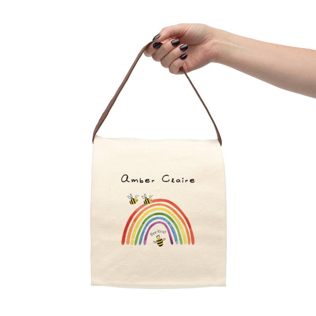 Simple All Natural Rainbow Personalized Canvas Lunch Bag