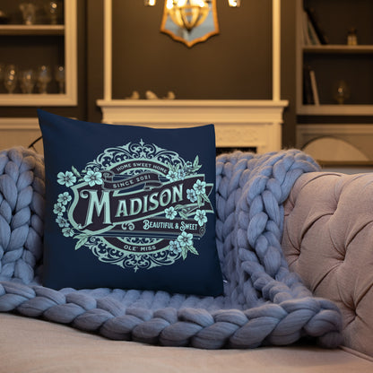 Personalized Custom Name Collegiate Premium Throw Pillow