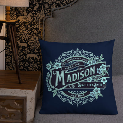 Personalized Custom Name Collegiate Premium Throw Pillow