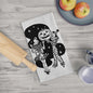 Retro Mid Century Modern Vintage Halloween Tea Towel