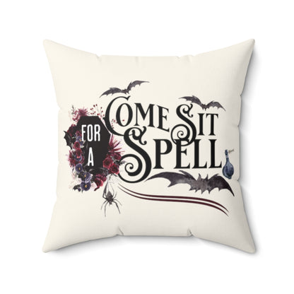 Come Sit for a Spell Halloween Throw Pillow